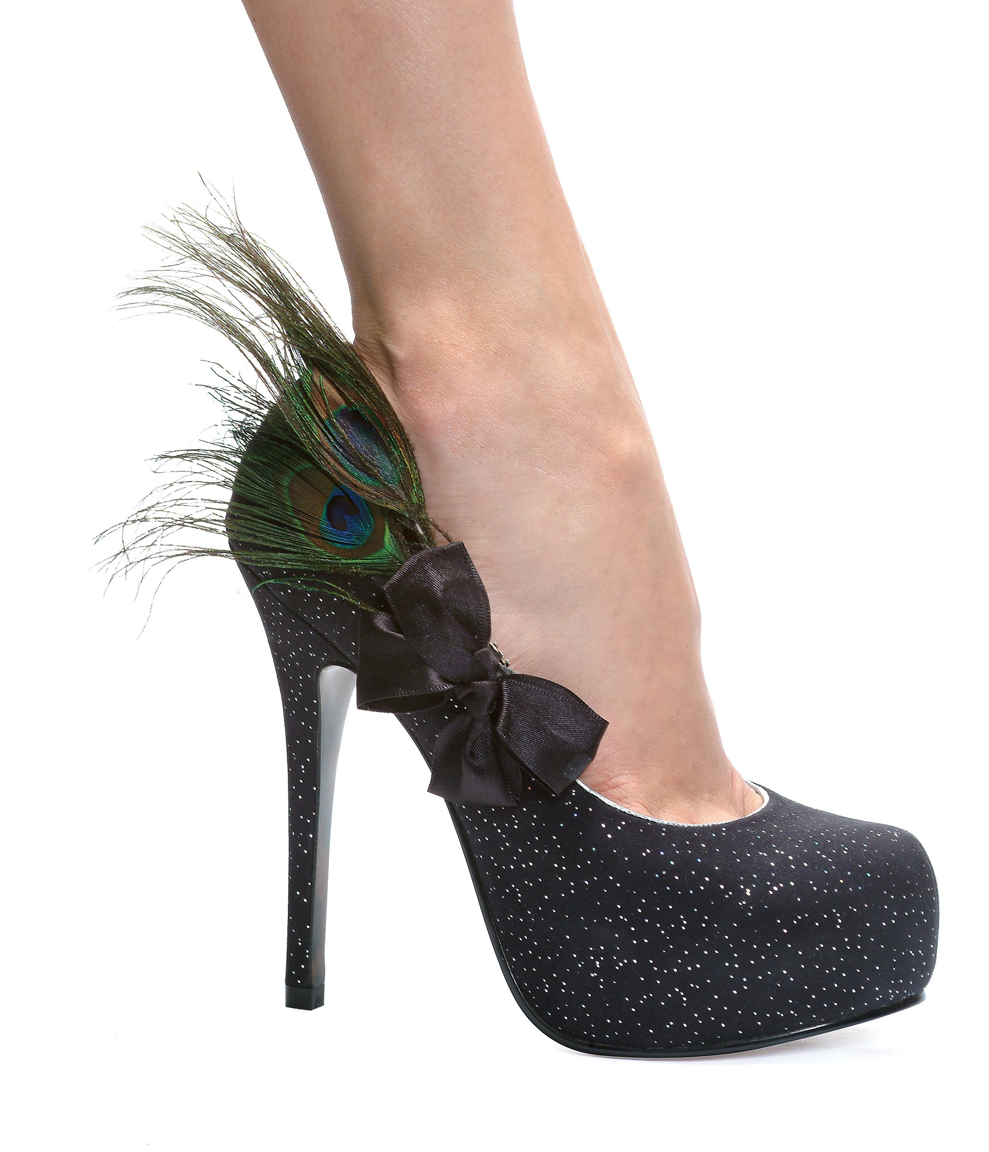 Iridescent - 5 Inch Peacock Glitter Pump